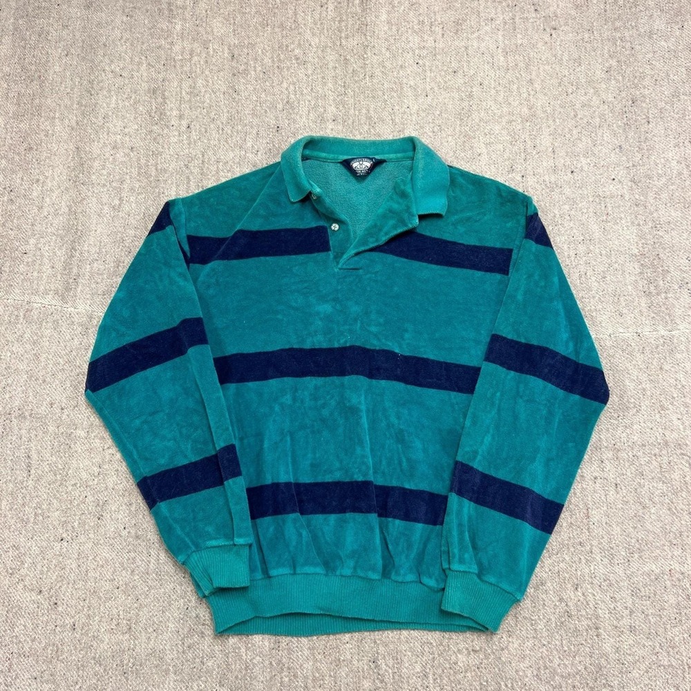 Vintage Knights Bridge Fleece Sweatshirt Mens Large Blue 1980s Collared